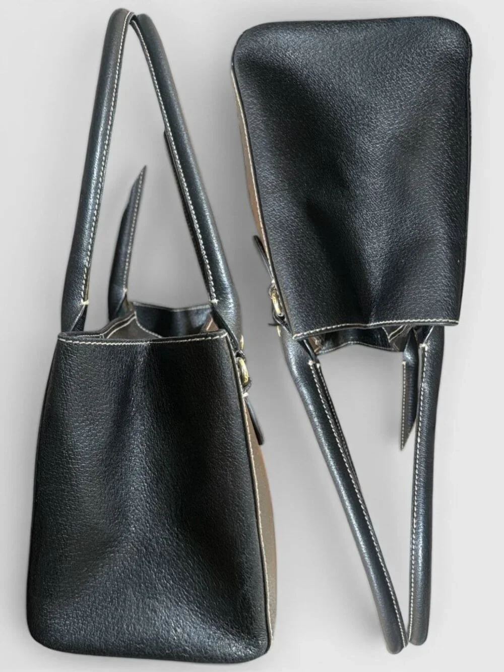 VTG Kate Spade Wellesly Quinn Tote Black Boarskin Textured Leather Shoulder Bag - Picture 5 of 9